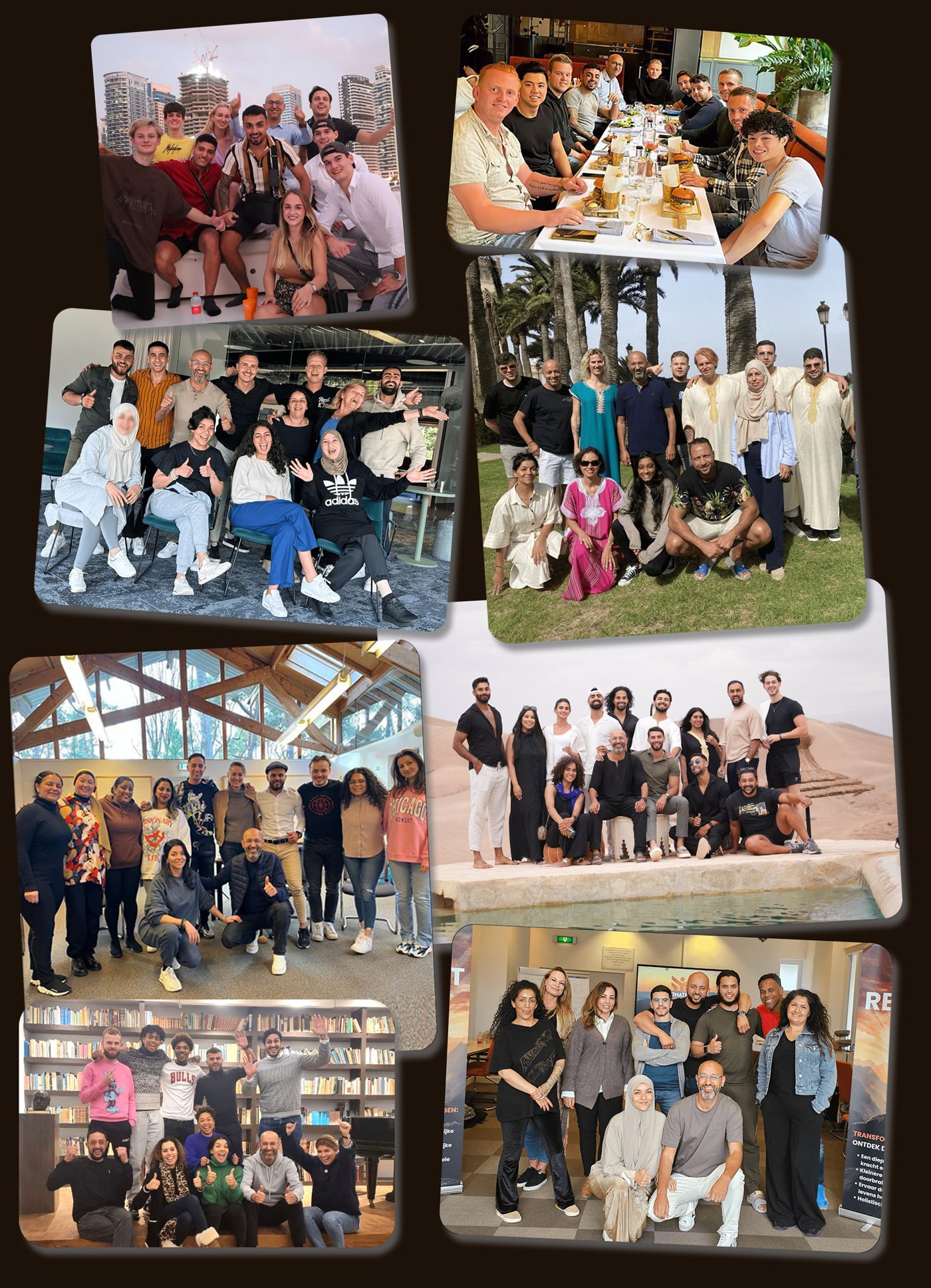 Participants across past retreat editions in Marrakech, Bali and Dubai