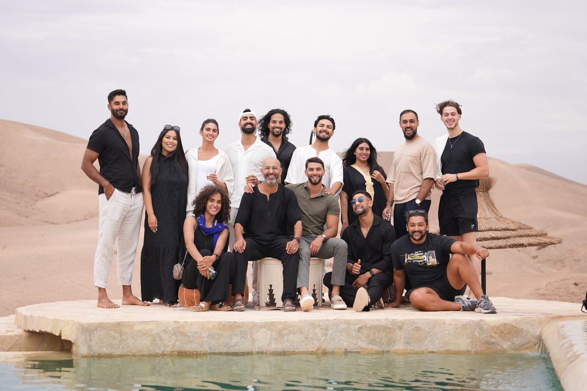 The group at the desert pool