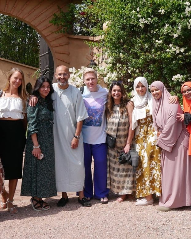 Participants in the riad garden